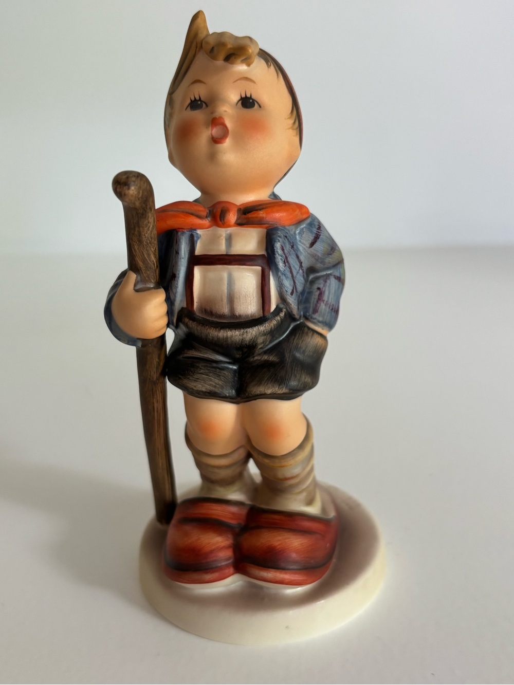 HUMMEL - Goebel- VNT Little Hiker Young Boy with Walking Stick MINT